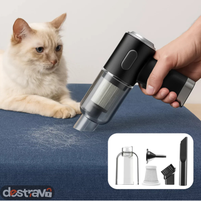 Mini Aspirador de Pelos pet Portátil de Mão sem fio Pequeno