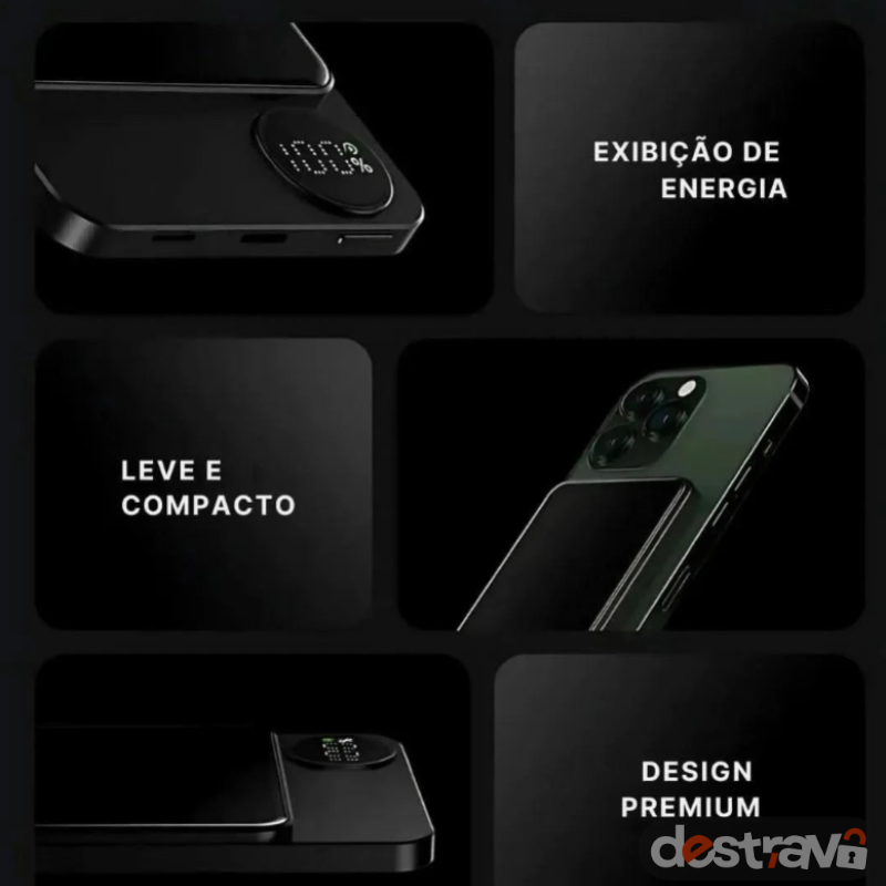 Carregador Portátil por Indução Sem Fio