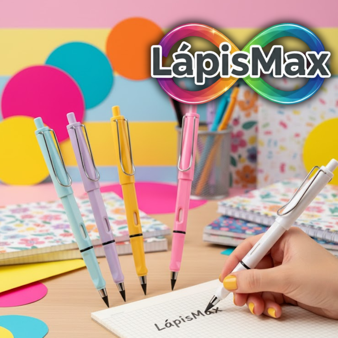 LápisMax - Kit de 12 Lápis Infinito + Caderno Inteligente