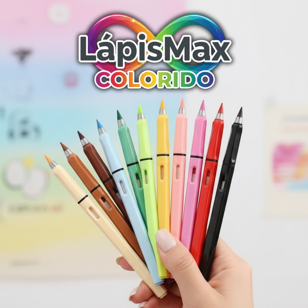 LápisMax - Kit de 12 Lápis Infinito + Caderno Inteligente