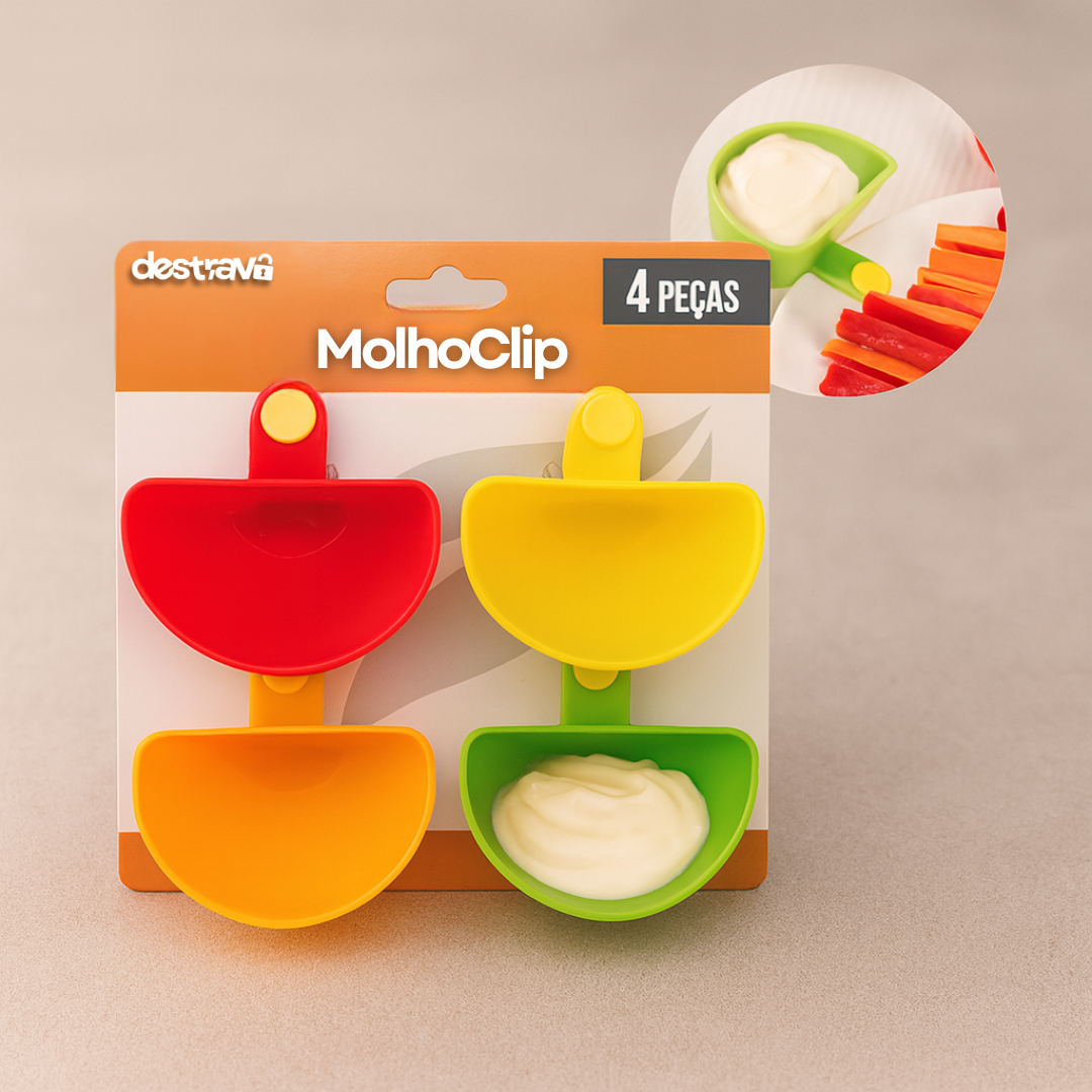 MolhoClip - Kit com 4 Porta molhos + 20 receitas