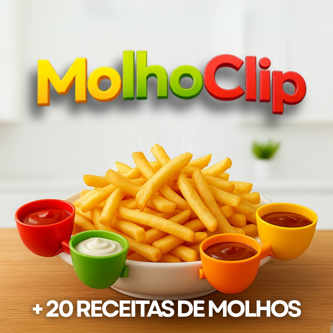 MolhoClip - Kit com 4 Porta molhos + 20 receitas