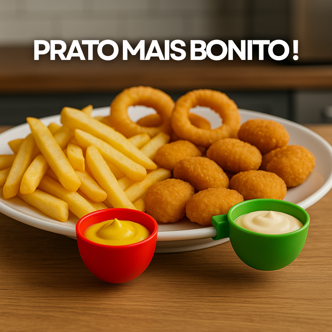 MolhoClip - Kit com 4 Porta molhos + 20 receitas