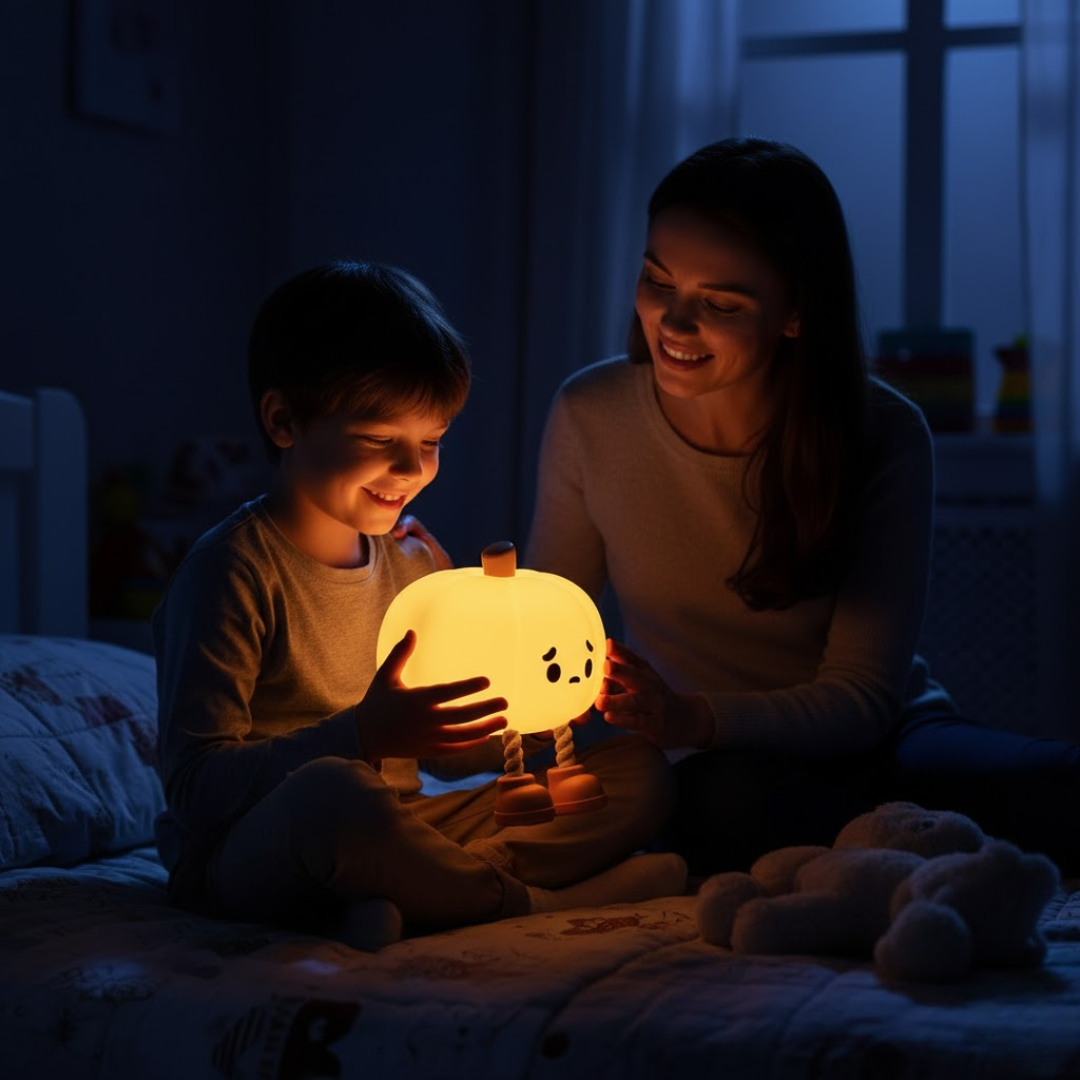 Abóbora Brilhosa - Luminária Noturna Fofa